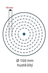 Leštící kotouč Damašek/Sypek rozměr 150x20x otvor (varianty),  Damašek/Sypek 150x20 - otvor 10, hustě šitý