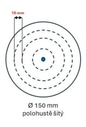 Leštící kotouč Erna rozměr 150x20 - otvor (varianty),  Erna 150x20 - otvor 8, polohustě šitý