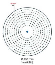 Leštící kotouč Erna rozměr 250x25 - otvor (varianty),  Erna 250x25 - otvor 20, hustě šitý