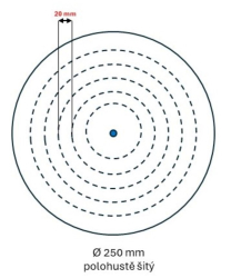 Leštící kotouč Dora 800, rozměr 250x25 - otvor (varianty),  Dora 800, 250x25 - otvor 20, polohustě šitý