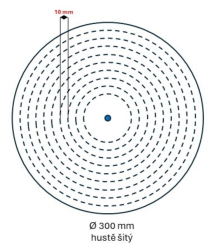 Leštící kotouč Damašek/Sypek rozměr 300x25x otvor (varianty),  Damašek/Sypek 300x25 - otvor 16, hustě šitý