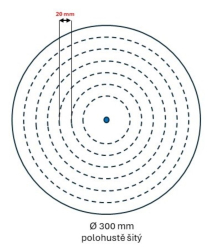 Leštící kotouč Dora 600, rozměr 300x25 - otvor (varianty),  Dora 600, 300x25 - otvor 20, polohustě šitý