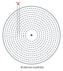 Leštící kotouč Dora 600, rozměr 350x25 - otvor (varianty),  Dora 600, 350x25 - otvor 20, hustě šitý