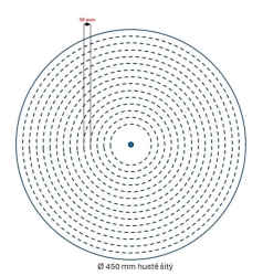 Leštící kotouč Damašek/Sypek rozměr 450x25x otvor (varianty),  Damašek/Sypek 450x25 - otvor 30, hustě šitý