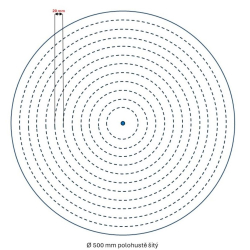 Leštící kotouč Damašek/Sypek rozměr 500x25x otvor (varianty),  Damašek/Sypek 500x25 - otvor 30, polohustě šitý