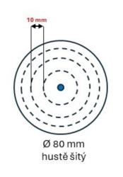 Leštící kotouč Počesané molino rozměr 80x20x otvor (varianty),  Počesané molino 80x20 - otvor 8, hustě šitý